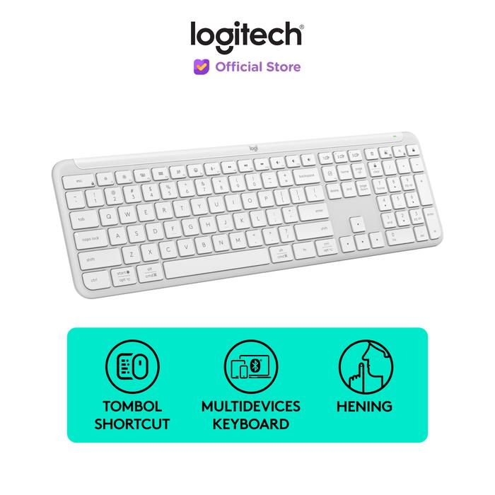 Gambar Logitech Keyboard Signature Slim K950 Wireless, Desain Ramping & Minimalis, Multi Perangkat, Bluetooth, Multi-OS, Windows, Mac, Chrome - Off White dari Logitech Official Store undefined Tokopedia