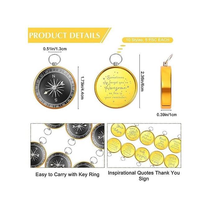 Gambar Lenwen 50 Pcs Compass Boating Hiking Bulk Thank You Gifts Quote Engra dari Away Markett undefined Tokopedia