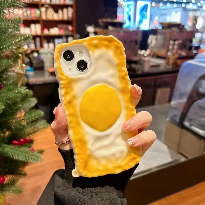 Gambar 3D Cute Simulation Food Funny Fried Eggs Phone Case for iPhone 14 13 - Only Cover, For iPhone 14 dari YuksCoverin undefined Tokopedia