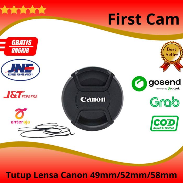 Gambar Lens Cap/Lenscap Tutup Lensa Camera Canon DSLR EOS 49mm/52mm/58mm/62mm - 49mm dari First Cam undefined Tokopedia