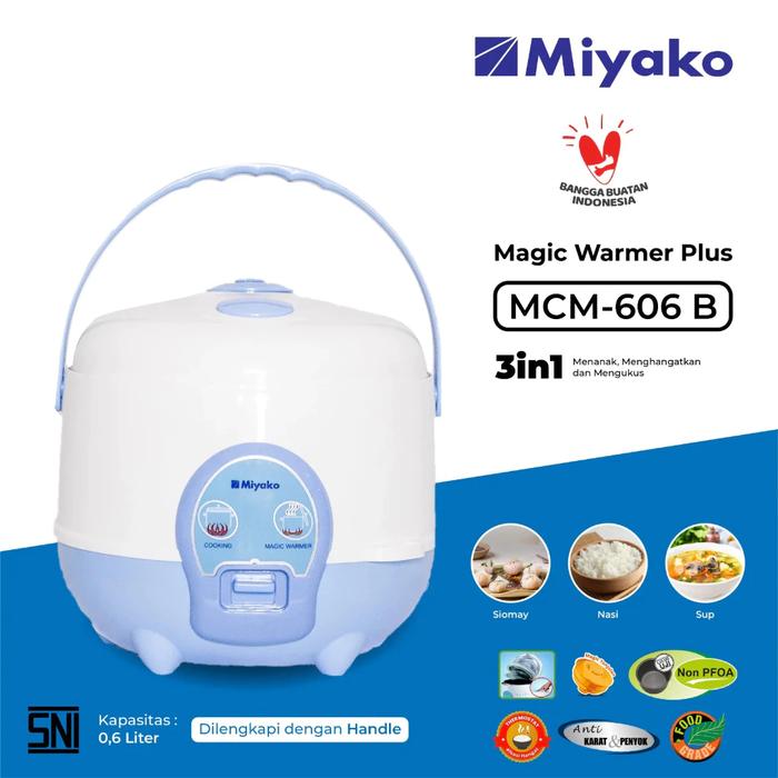 Gambar Miyako rice cooker 0.6 Liter 3in1 MCM 606A Mejikom Kecil mini - MCM-606B dari NSB ELEKTRONIK_NEW undefined Tokopedia