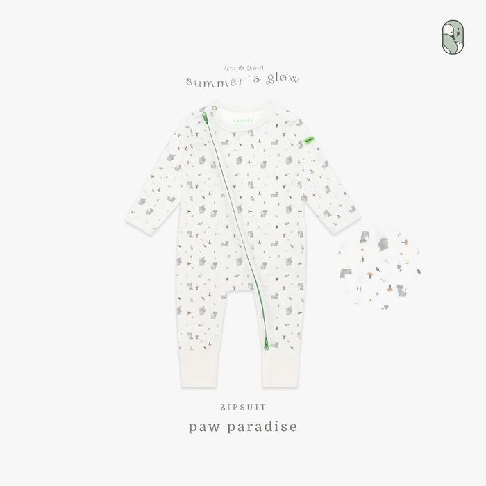 Gambar Hamako Jippa Zip Suit - Baju Tidur Bayi TENCEL - Paw Paradise, 9-12M dari Baby Wise BSD undefined Tokopedia