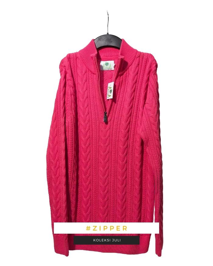 Gambar amara Cozy Waves Cotton Zipper | Sweater Unisex - Deep Coral, XS dari amara_creator official undefined Tokopedia