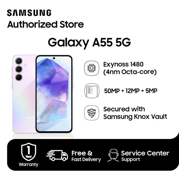 Gambar Samsung Galaxy A55 5G 8/256GB - Awesome Lilac dari Smile - Galaxy Authorized undefined Tokopedia
