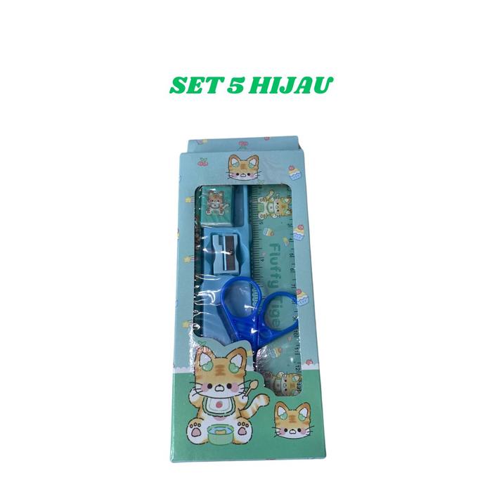 Gambar TULIS - Stationary 5 in 1 Alat Tulis Pensil Karakter Lucu - Hijau dari ZIANKA STORE undefined Tokopedia