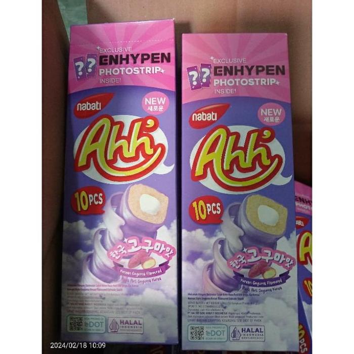 Gambar Best Produck Nabati X Enhypen Korean Goguma Nextar, Ahh, Wafer Dapat - AHH, Enhypen dari belakangg undefined Tokopedia