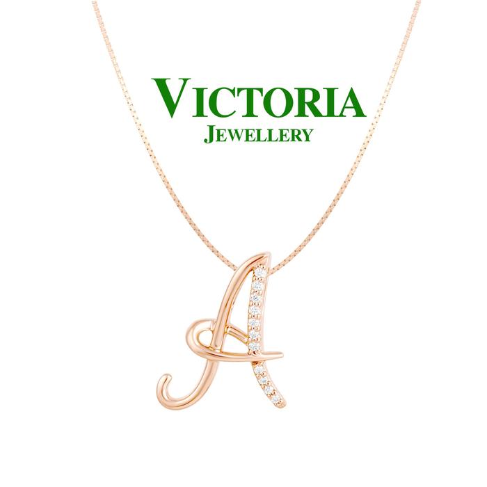 Gambar Liontin Berlian Inisial Series A- Z Rose gold Victoria Jewellery - A dari Victoria Jewellery Online Kota Administrasi Jakarta Selatan Tokopedia