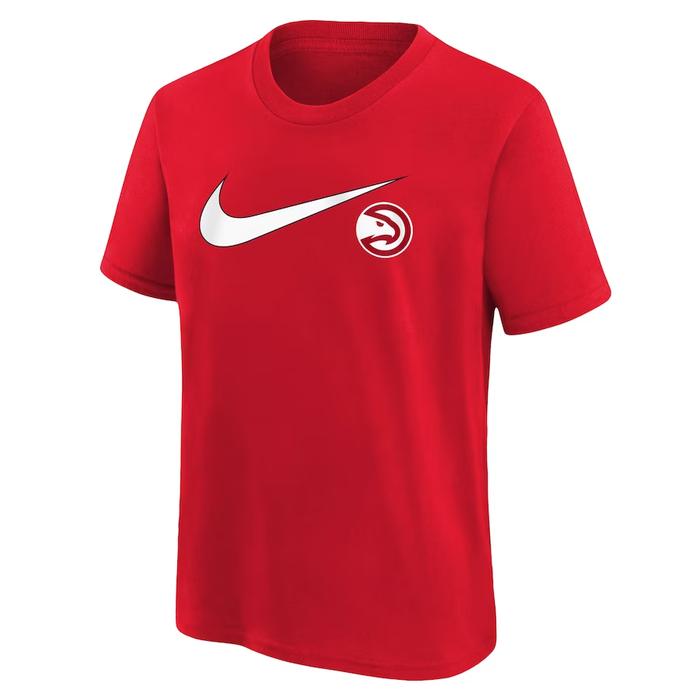 T-Shirt Kaos Basket NBA Atlanta Hawks Nike Swoosh Merah, XL