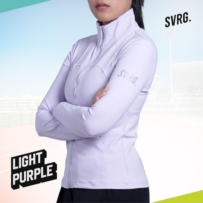 Gambar SVRG. Minerva Jacket - Jaket Olahraga Wanita - Body Fit Running - Ungu Muda, S dari SVRG Store undefined Tokopedia