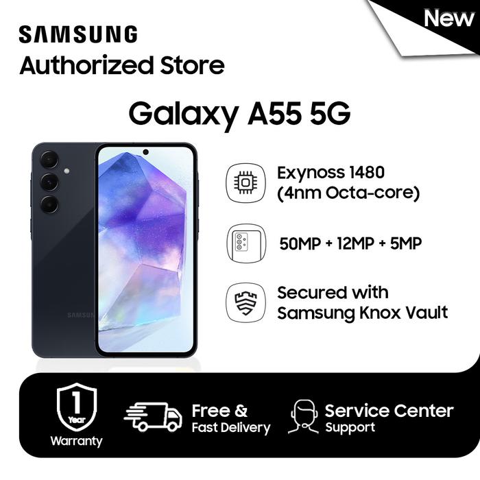Gambar Samsung Galaxy A55 5G 8/128GB (Free Upgrade to 256GB) - Navy dari Meteor Cell - Samsung Authorized undefined Tokopedia
