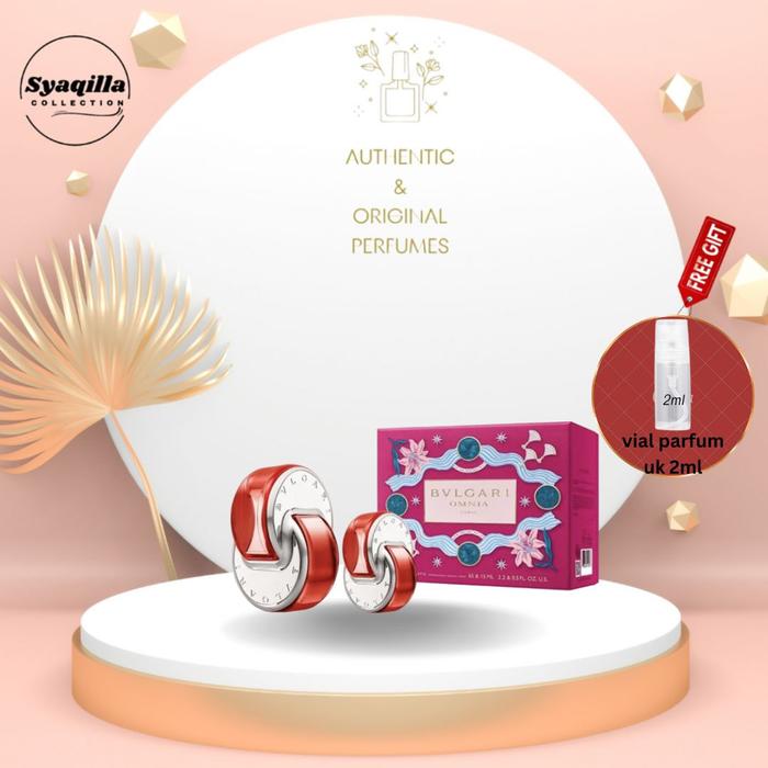 Parfum Asli Original Wanita Bvgar Omnia Coral For Women Edt Giftset