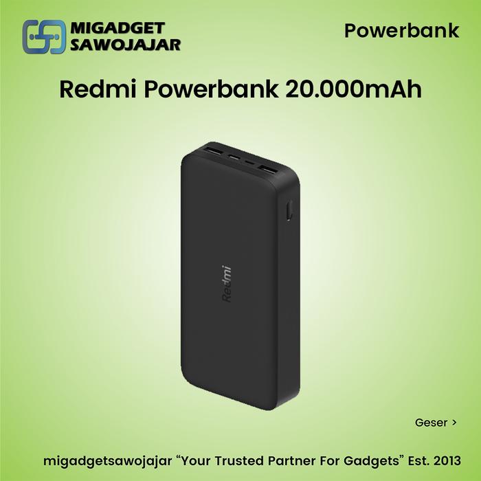 Jual Redmi Powerbank Power Bank 20000 mAh Dual Port 18W Fast