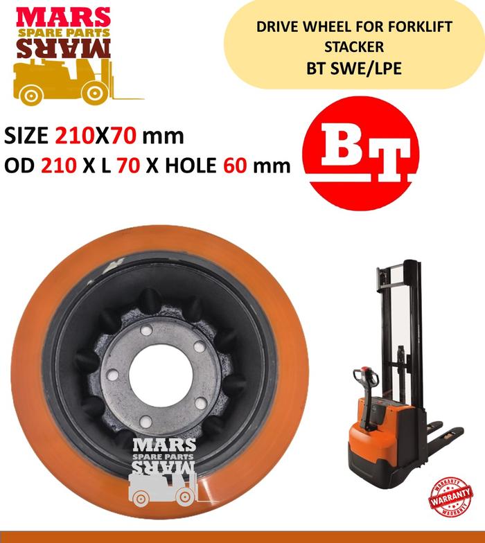 Gambar Roda Drive Wheel BT SWE 120 LPE200 Stacker Truck 210x70 / 82 60mm 1210 dari Roda Specialist undefined Tokopedia