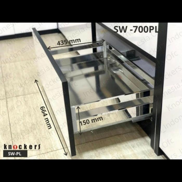 Gambar Rak Panci Dapur Piring Laci SS304 Tarik Dalam Kabinet Knockers SS304 - 700mm dari KARYA PEKANBARU undefined Tokopedia