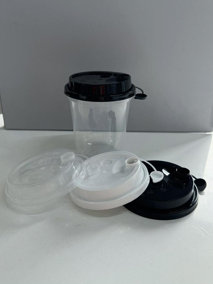 Gambar Gelas PP Inject + Tutup  25pcs Gelas Plastik Bening 380ml 500ml 700ml - 380ml (14oz), Bening dari Libra Pack undefined Tokopedia