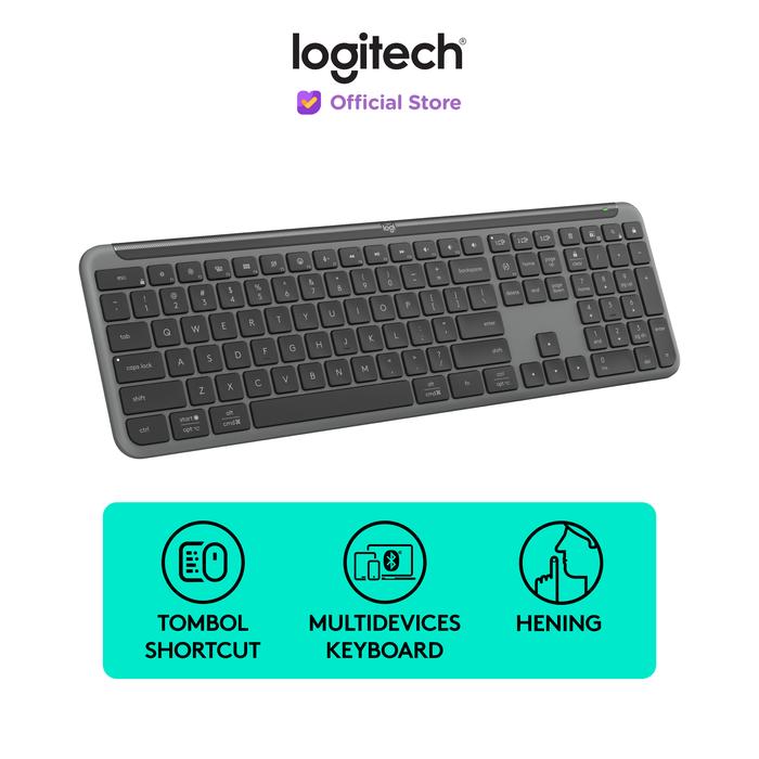 Gambar Logitech Keyboard Signature Slim K950 Wireless, Desain Ramping & Minimalis, Multi Perangkat, Bluetooth, Multi-OS, Windows, Mac, Chrome - Graphite dari Logitech Official Store undefined Tokopedia
