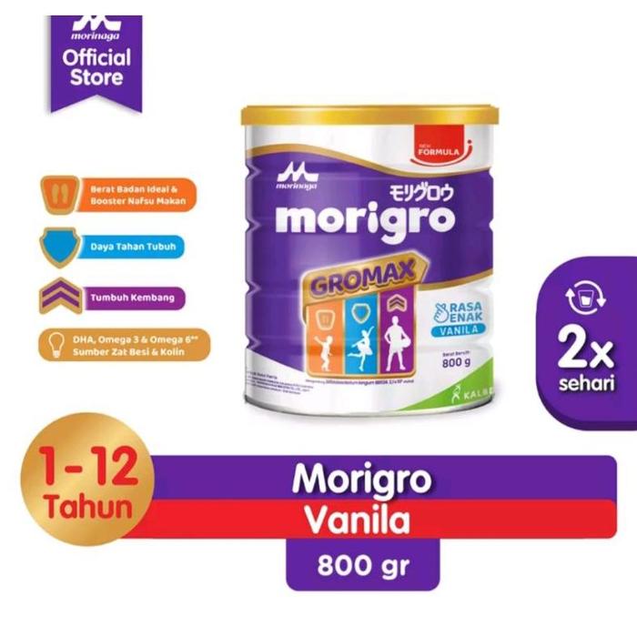 Gambar MORIGRO GROWMAX 800GR/SUSU PERTUMBUHAN USIA 1-12TH PENAMBAH BERAT - VANILLA, 800GR dari minahasa heroes undefined Tokopedia