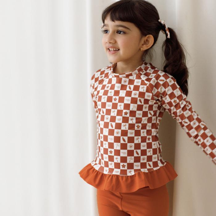 Gambar Soleil Girls Ruffles Two Pieces, Baju Renang Anak Perempuan - Gingham Autumna, 3-4 dari leevierrakids undefined Tokopedia