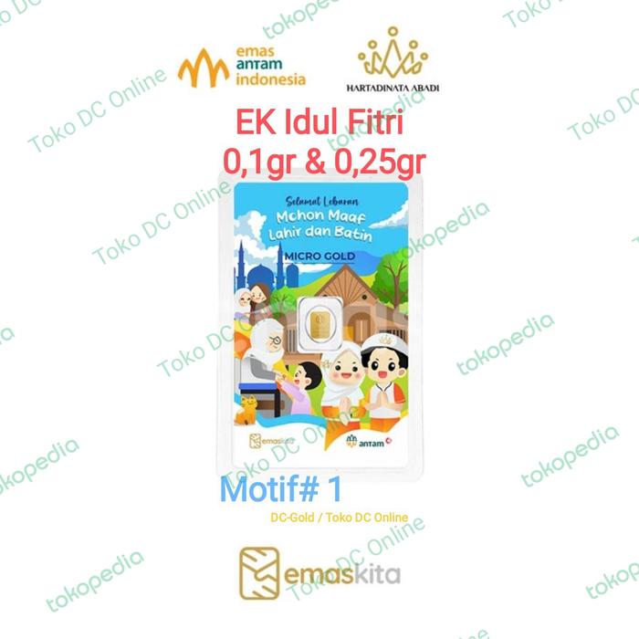 Gambar Kartu Micro Gold A-H 0,1/0,25 Selamat Idul Fitri - biru Mudik - Motif# 1, 0,1 gr dari Toko DC Online undefined Tokopedia