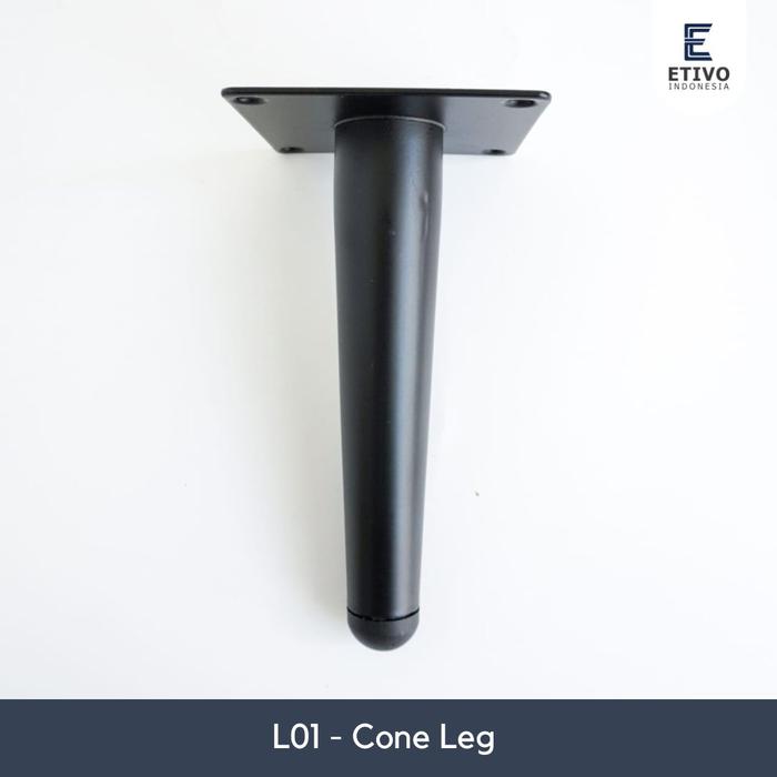 Gambar Etivo L01 Cone Leg Table Sofa Metal | Kaki Meja Besi Samping | Gold Black - Hitam, 15cm dari Etivo Indonesia undefined Tokopedia