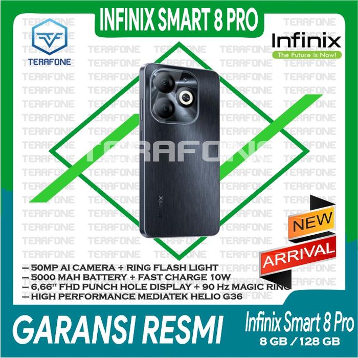 Gambar INFINIX SMART 8 PRO RAM 8/128 GB GARANSI RESMI TERMURAH - TIMBER BLACK dari TERAFONE undefined Tokopedia