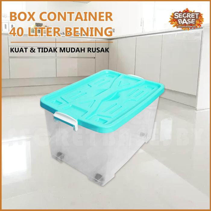 Container Box Biru Roda Promo BOX CONTAINER 40 LITER + RODA - Kontainer Box Plastik / Container ...
