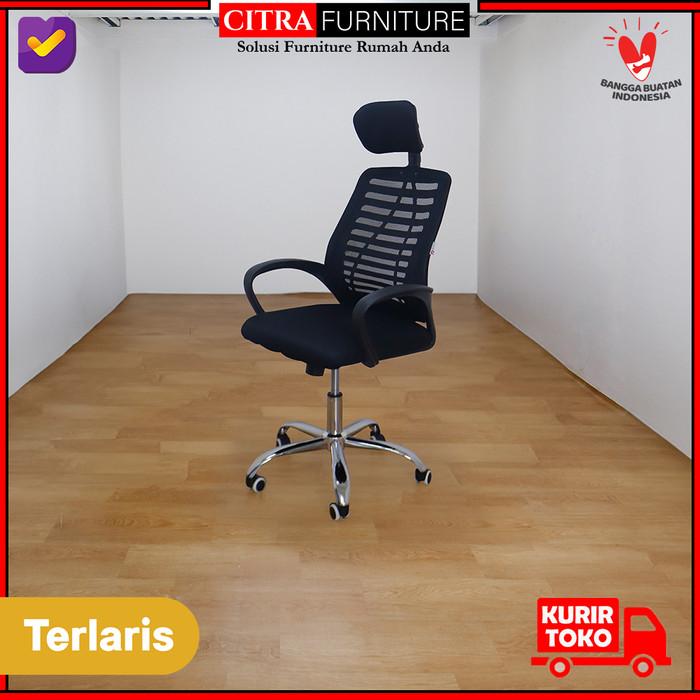 Gambar Kursi Direktur Jaring Kaki Stainless |Kursi Kantor Roda Hidrolik - DIRAKIT, MODEL B dari Citra furniture undefined Tokopedia