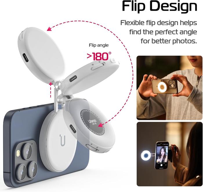 Luce Magnetica ULANZI LM19 Per Selfie | Compatibile Magsafe, Temperatura Regolabile 2500-8500K, Batteria 400 MAh