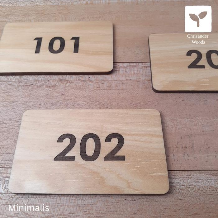 Gambar Nomor Kamar Hotel / Kos / Villa / Resort dari Kayu Pinus Custom - Minimalis, 12 x 8 cm dari Chrisander Woods undefined Tokopedia