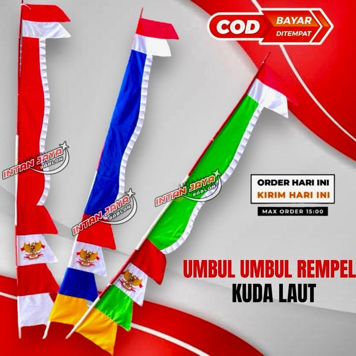 Jual Bendera Indonesia Garuda Umbul Umbul Model kuda Laut Merah Putih ...