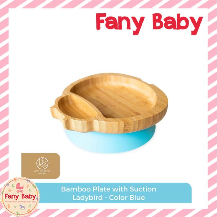 Gambar ECO RASCALS BAMBOO LADYBIRD PLATE WITH SUCTION - BLUE dari Fany Baby Bintaro undefined Tokopedia