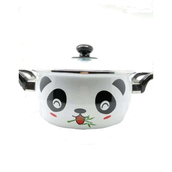 Gambar PANCI HELLO PANDA 24 CM TUTUP KACA KIANSENJA55 dari panci garansi undefined Tokopedia