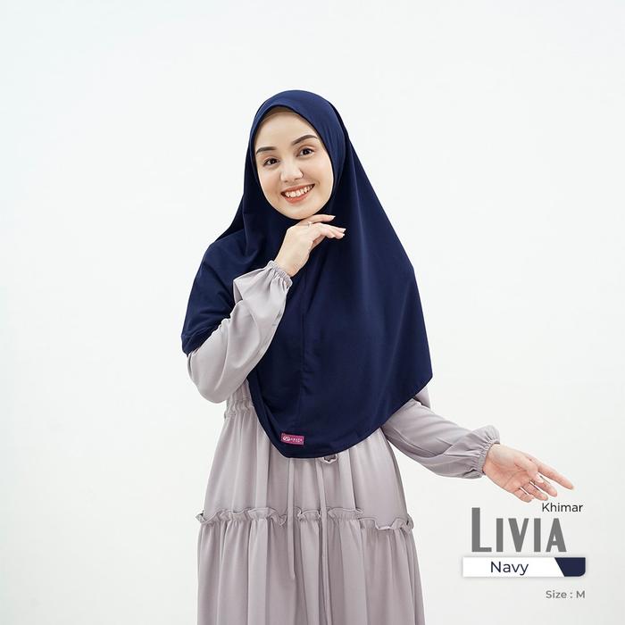 Gambar Arafa Hijab - Khimar Livia M | Jilbab Kerudung Instan Non Pad Premium - navy dari OfficialArafaHijabBandung undefined Tokopedia