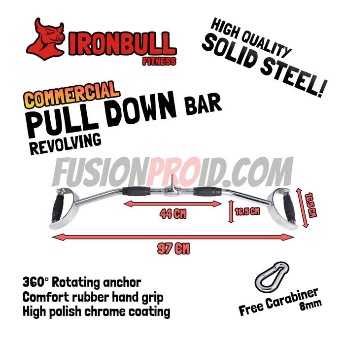 Gambar Pulldown Pull Down Lat Bar Handle Bar Cable Attachment Gym Iron Bull - PB09 dari Fusion Pro undefined Tokopedia
