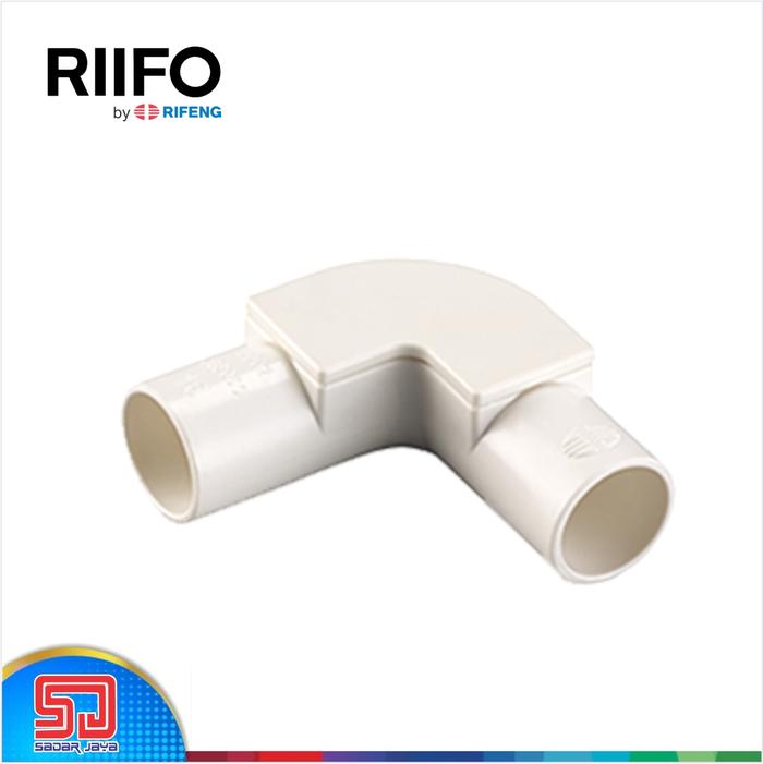 Gambar RIIFO Elbow With Cover 20mm Lbow Sambungan sudut pipa kabel listrik Conduit 5/8" Limaperdelapan inch dari Sadar Jaya Maju undefined Tokopedia
