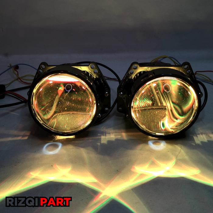 Gambar Vahid Biled E7 | lampu utama led projector 3 inch purple HD lens sepasang - + de kuning, tanpa relay set dari rizqipart undefined Tokopedia