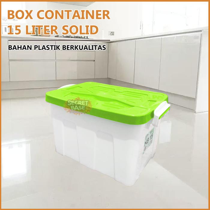 Gambar BOX CONTAINER 15 LITER - Kontainer Box Plastik / Container Box Murah - Putih Hijau dari secretbase.sby undefined Tokopedia