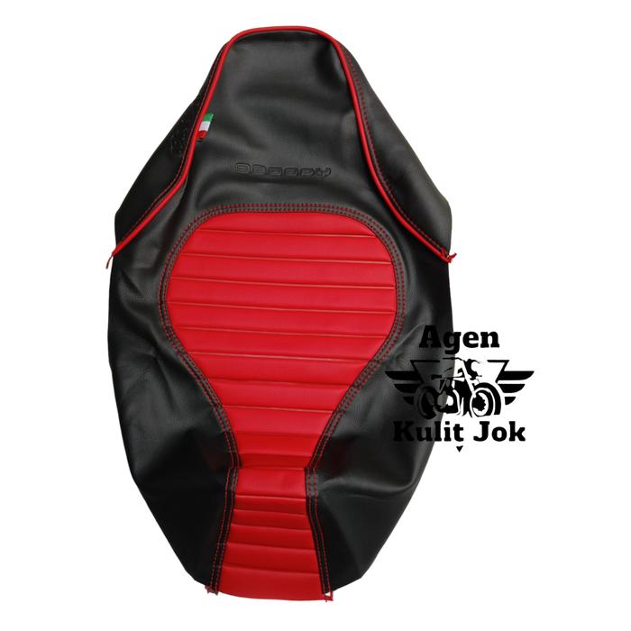 Gambar Cover jok/Sarung jok/Kulit jok motor CUSTOM CAFERACER ORIGINAL/vario/scoopy - Cafe Merah-Htm, STYLO dari agen kulit jok undefined Tokopedia