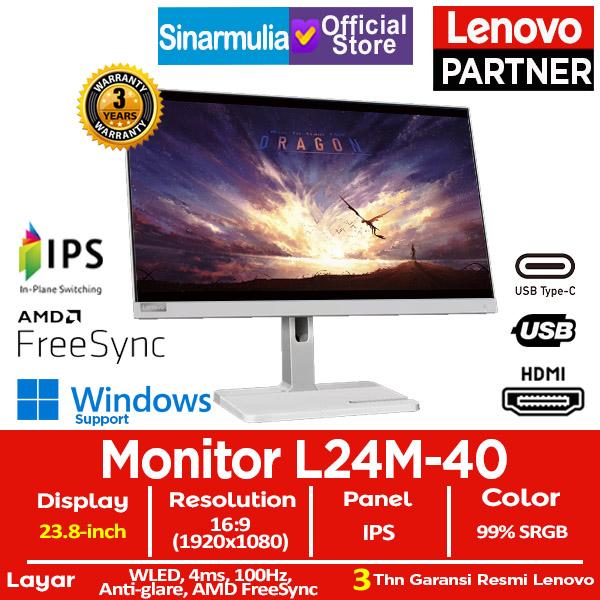 Promo Monitor LED Lenovo L24m40 23.8" IPS 100Hz 4ms HDMI 99sRGB Cicil