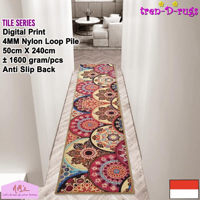Gambar Karpet keset kaki print lorong panjang dapur set kitchen mat anti slip - Lotus Tile dari NMs Lets dress up your home undefined Tokopedia