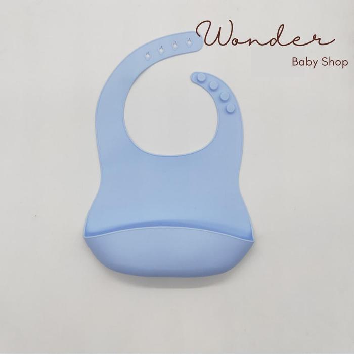 Gambar New Product Wonderbabyshop Slabber Silicon Bib Bayi Premium / Tatakan - BABY BLUE dari setiamal undefined Tokopedia