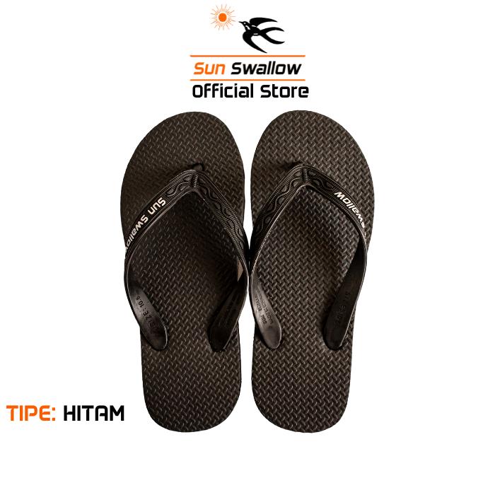 Gambar Sun Swallow Hitam - Sandal Jepit Karet Pria Tipe Hitam Full Black - 12 (43) dari Sun Swallow Official Store undefined Tokopedia
