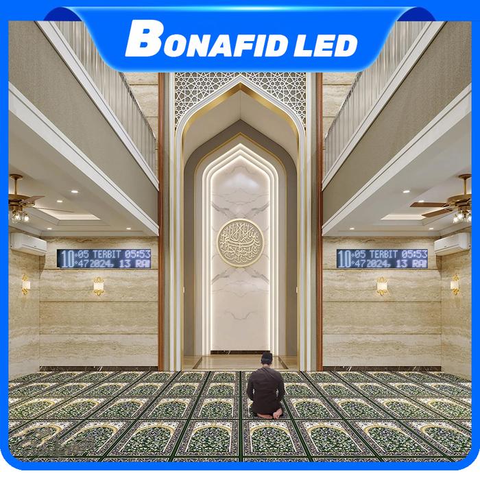 Gambar Jam masjid Jadwal sholat LED running text 200cm x 20cm merah mesjid - Putih, NON TARTIL dari Bonafid888 undefined Tokopedia