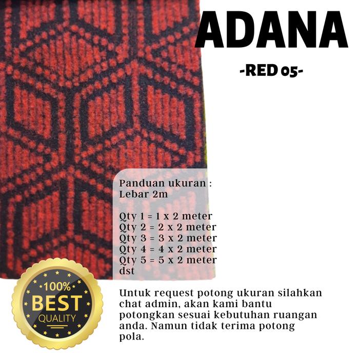 Gambar Karpet Brudu ADANA Karpet Wool Motif Meteran 1 x 2 Meter (lebar 2m) - Red 05 dari Martha Karpet Bali undefined Tokopedia