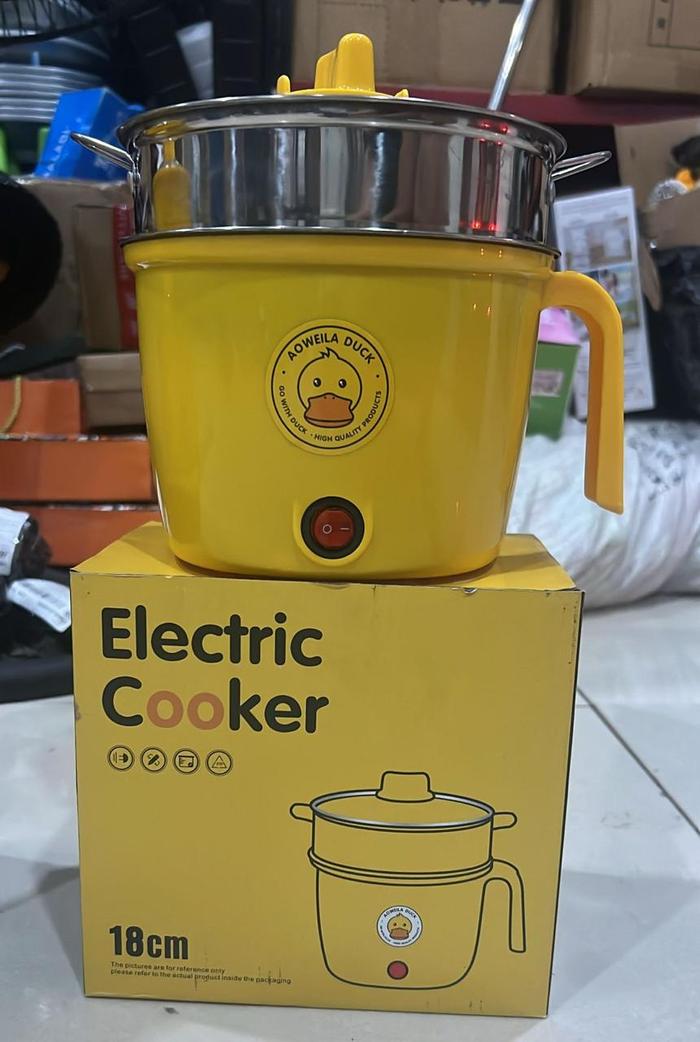 Gambar Rice Cooker Mini Serbaguna  1Liter Bisa Penanak Nasi Dan masak mie - panci bebek2 dari Harry howard undefined Tokopedia