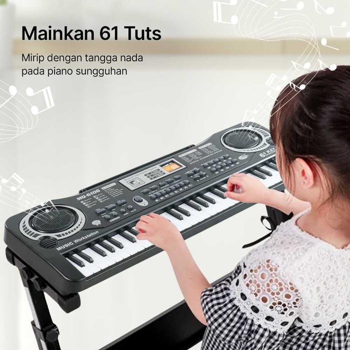 Gambar piano anak - Digital Electronic Keyboard 61 Keys - MQ-6106 dari WarunkNgonline Channel undefined Tokopedia