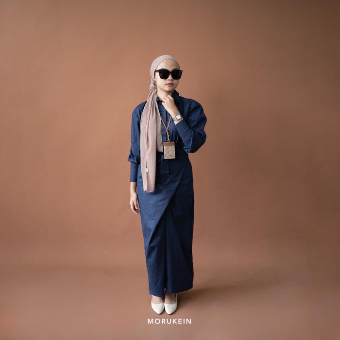 Gambar MORU KEIN - YARA Shirt Dress (Wrap 3 in 1) - Dark Navy dari Morukein undefined Tokopedia