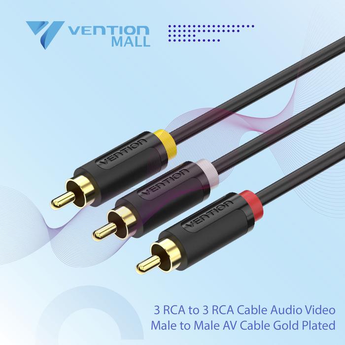 Vention Kabel Aux In Out Audio Video RCA Male to Male 1m 2m 1M