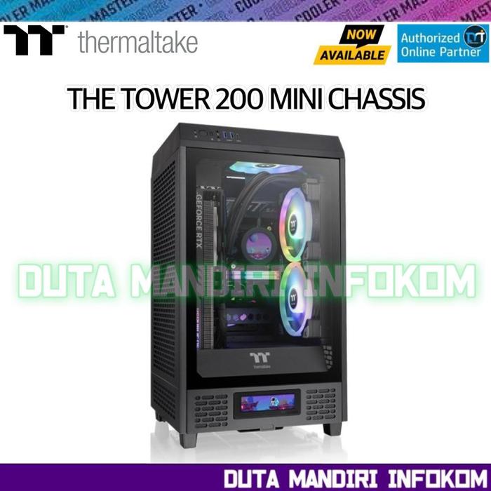 Gambar Thermaltake The Tower 200 Mini Chassis Tempered Glass ITX Gaming Case - Black Edition dari Duta Mandiri Infokom Kota Administrasi Jakarta Pusat Tokopedia