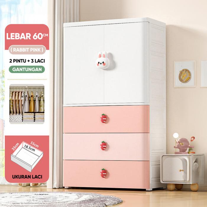 Gambar Alby Home - Lemari Plastik Pakaian Kelinci 4 & 5 Tingkat Laci Susun - Pink 4 susun dari Alby-Mart undefined Tokopedia